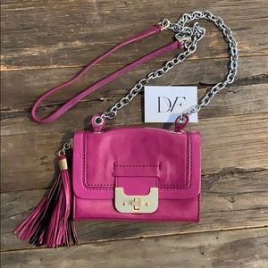 Mini DVF Harper purse in purple/magenta